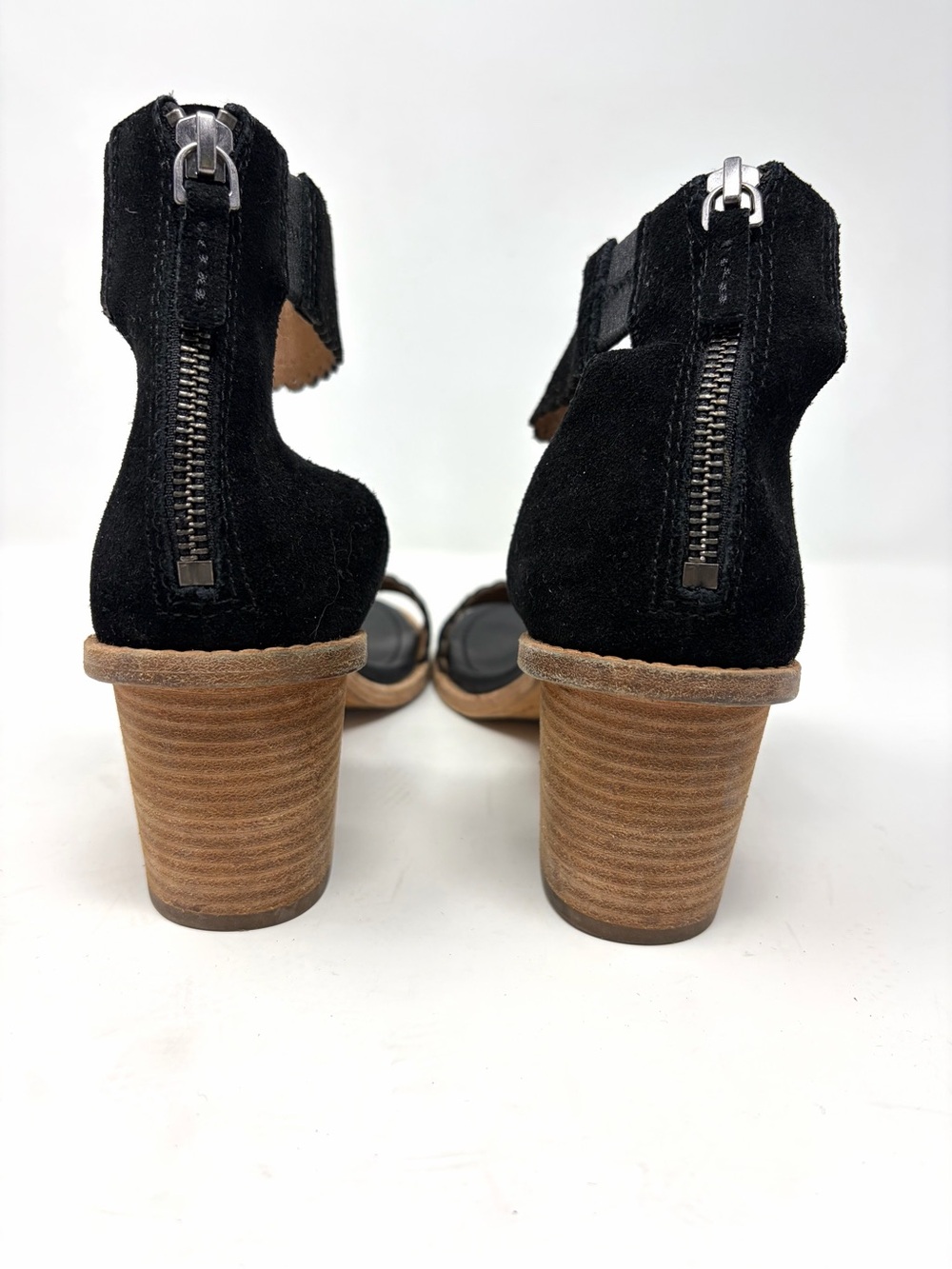 Frye Brielle Scallop Leather Back-Zip Sandals 8.5 - Picture 7 of 9